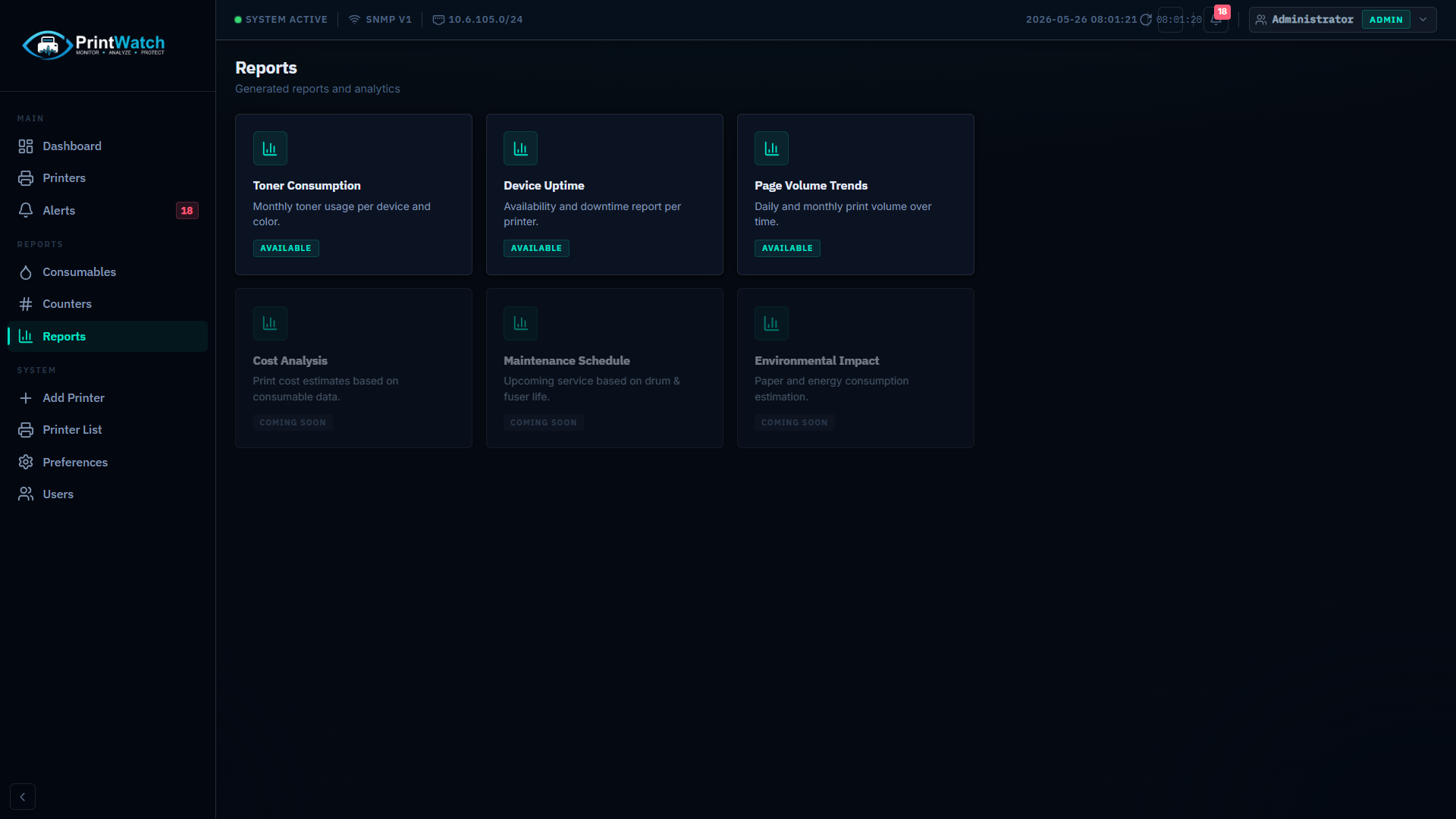 Reports overview